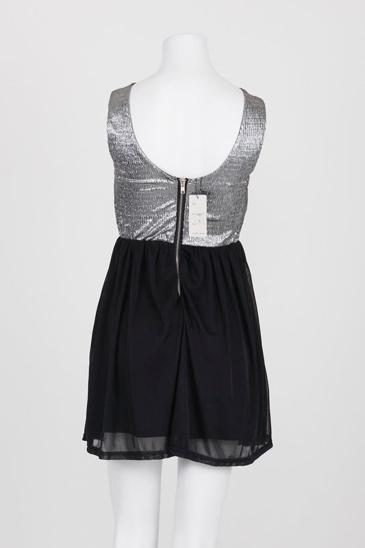 Luvalot Black And Silver Mini Dress 8