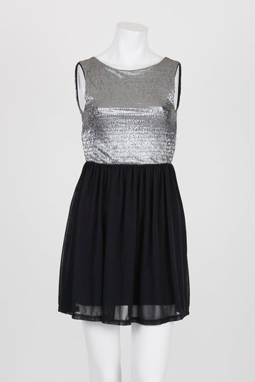 Luvalot Black And Silver Mini Dress 8