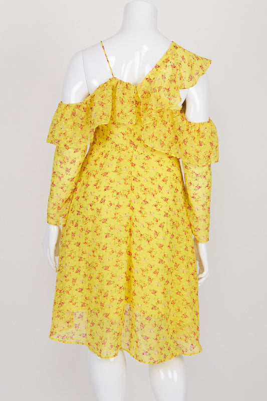 ASOS Yellow Floral Midi Dress