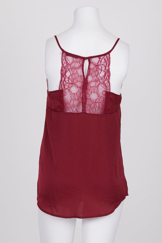 Jorge Maroon Lace Detail Top 8