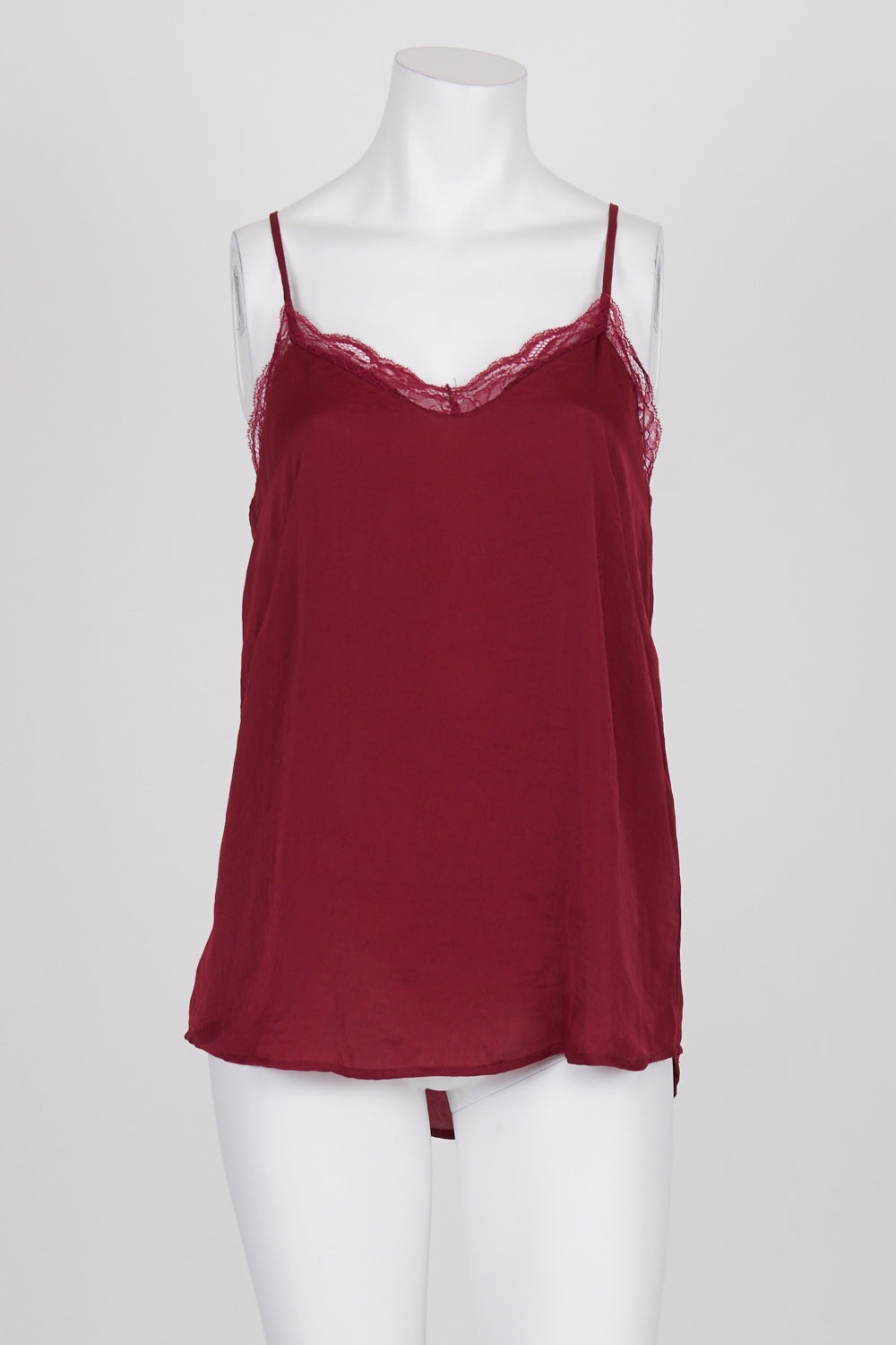 Jorge Maroon Lace Detail Top 8