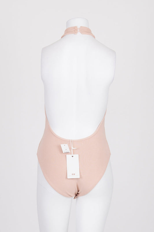 Jorge Pink Ribbed Open Back Bodysuit 12