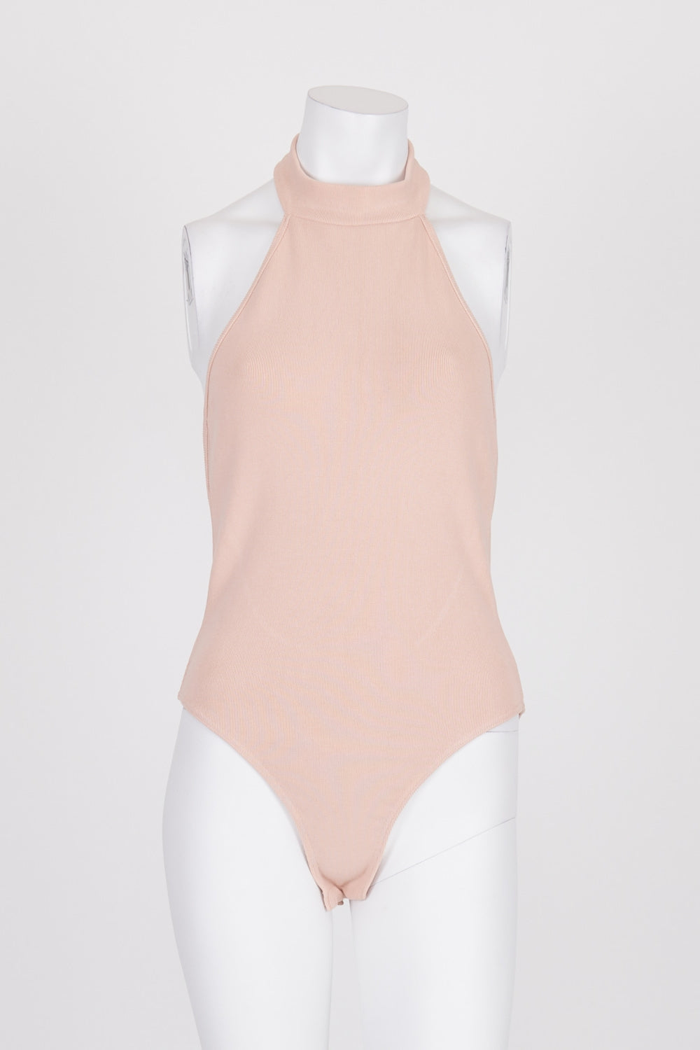 Jorge Pink Ribbed Open Back Bodysuit 12