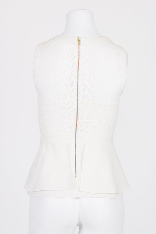 Forcast White Lace Sleeveless Top 4