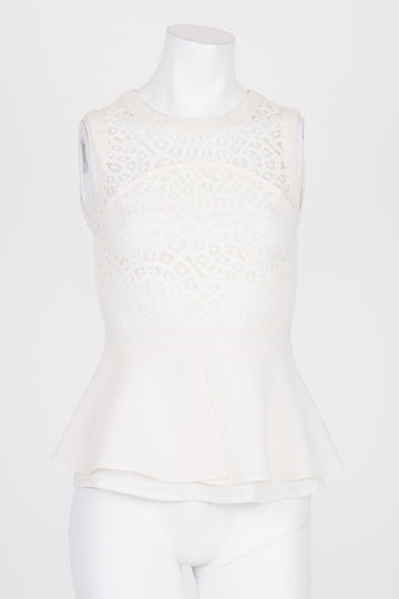 Forcast White Lace Sleeveless Top 4