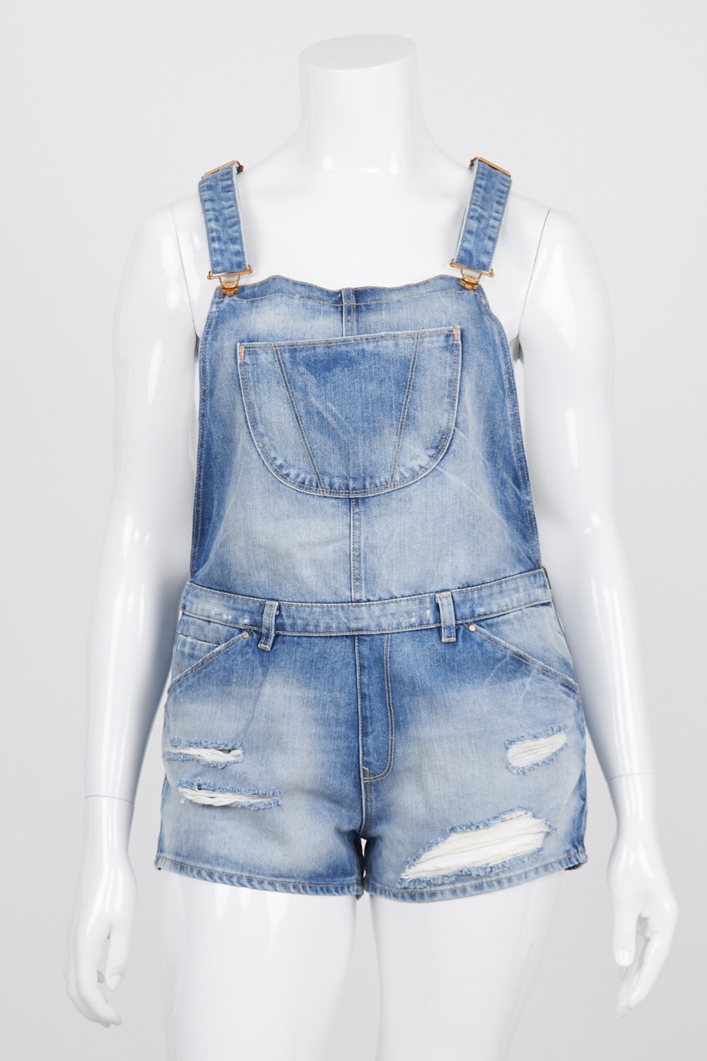 ZARA Blue Denim Overalls L