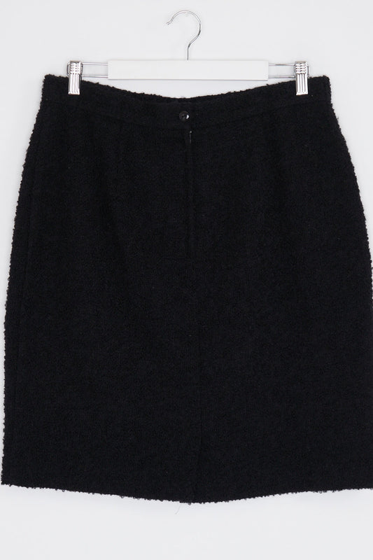 Sportscraft Petite Black Textured Wool Blend Skirt 16