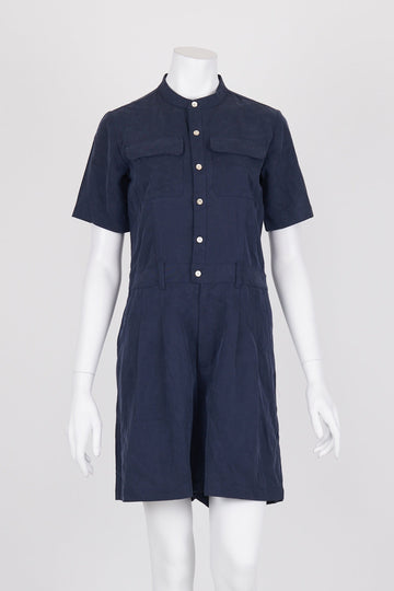 Handsom Navy Button Front Playsuit 8