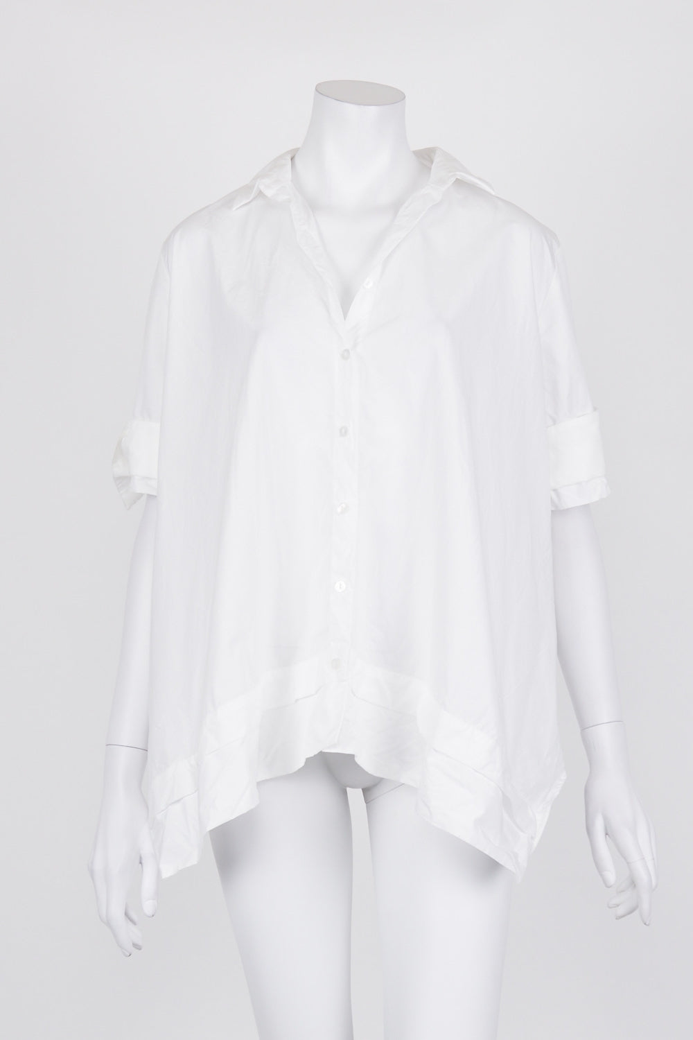 White Story White Button-Up Cuffed Shirt 14