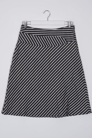 High Tea With Mrs Woo Grey Striped Skirt XS