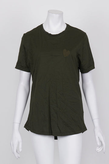 Inimigo Green Embroidery Heart T-Shirt S