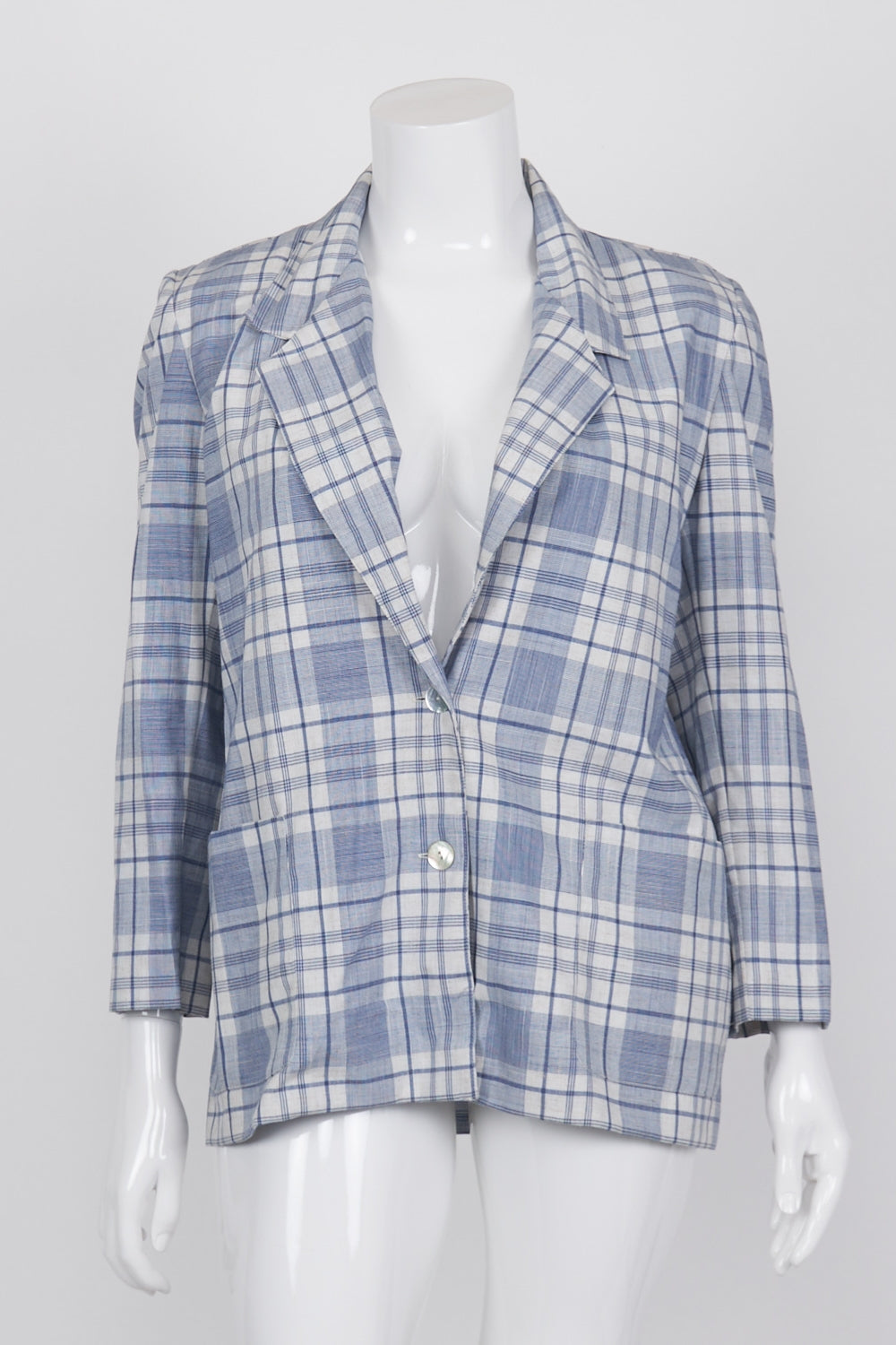 Geiger Australia Vintage Blue Plaid Blazer 16