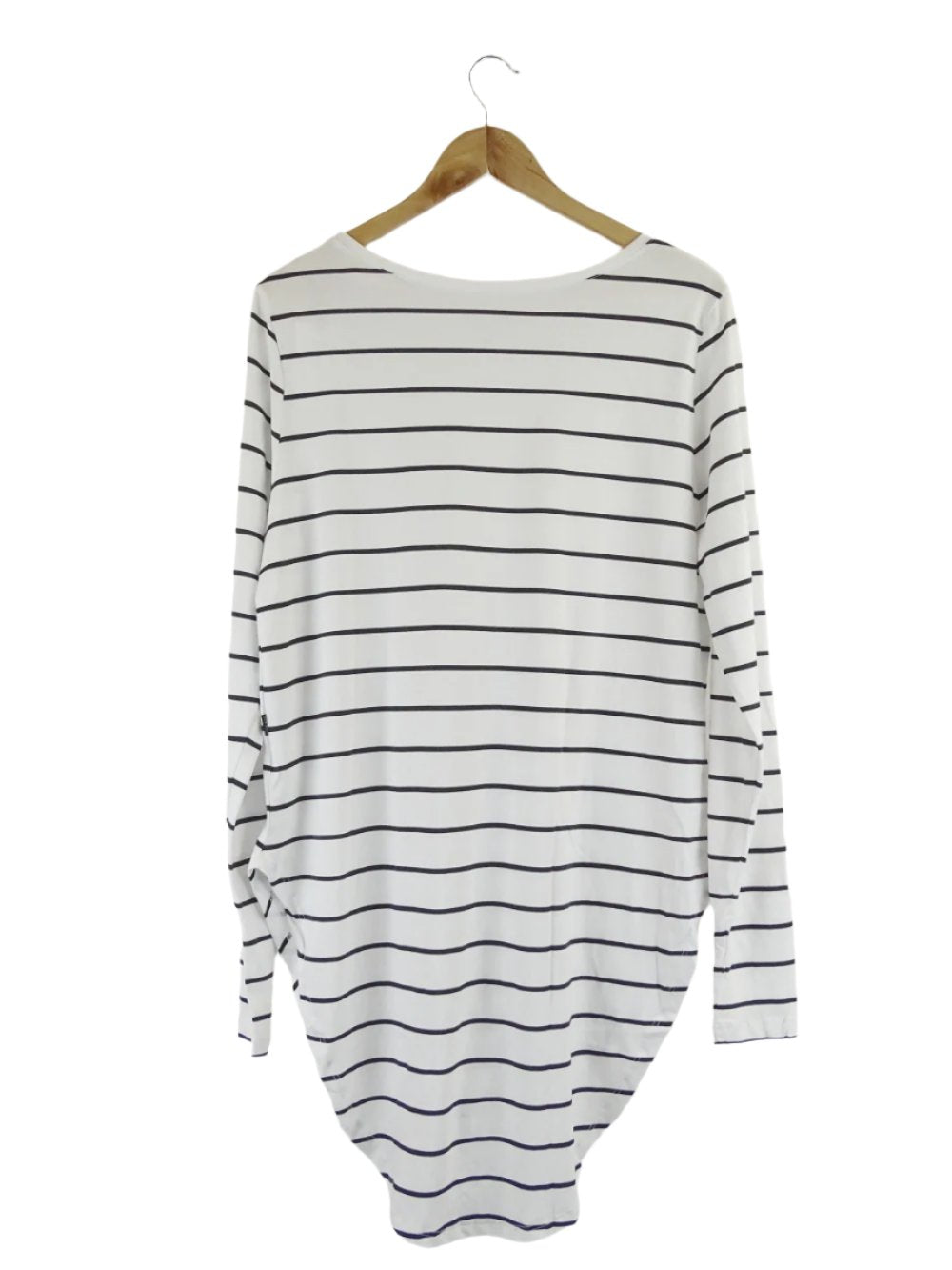 Casa-Amuk-White-and-Navy-Striped-Cotton-Long-Sleeve-Teardrop-T-Shirt-10