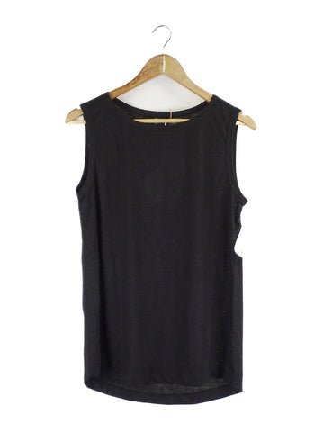 Amelius-'Aceline'-Black-Linen-Tank-Top-L