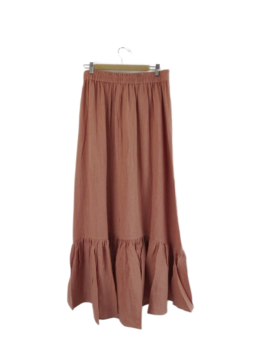 Amelius-'Saloma'-Peach-Linen-Maxi-Skirt-XL