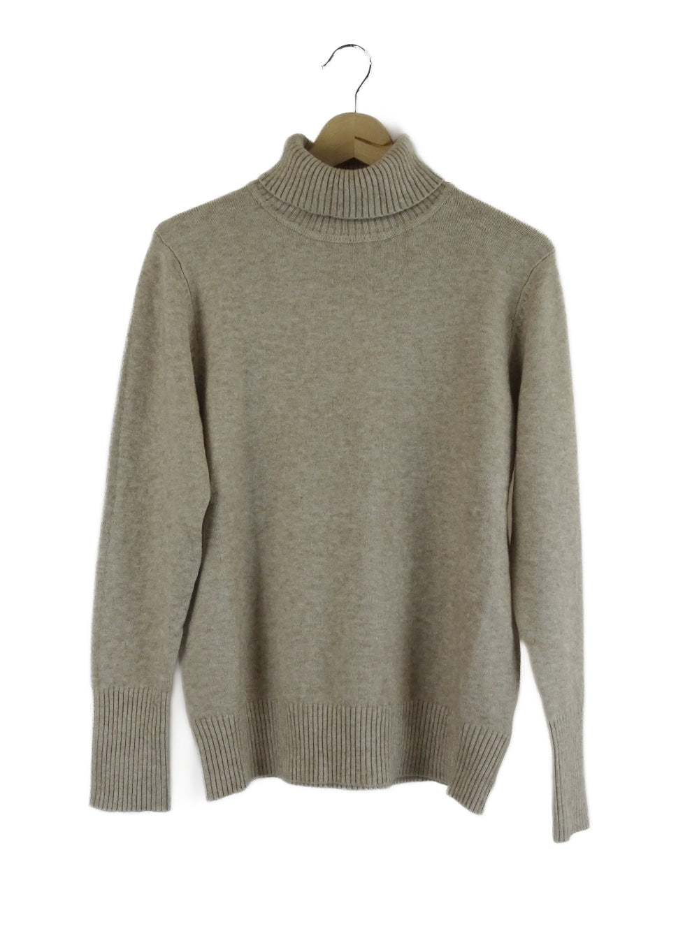 Amelius-'Manor'-Oatmeal-Knit-Turtle-Neck-Jumper-L