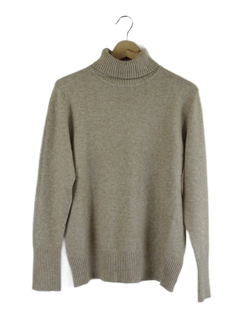 Amelius-'Manor'-Oatmeal-Knit-Turtle-Neck-Jumper-L