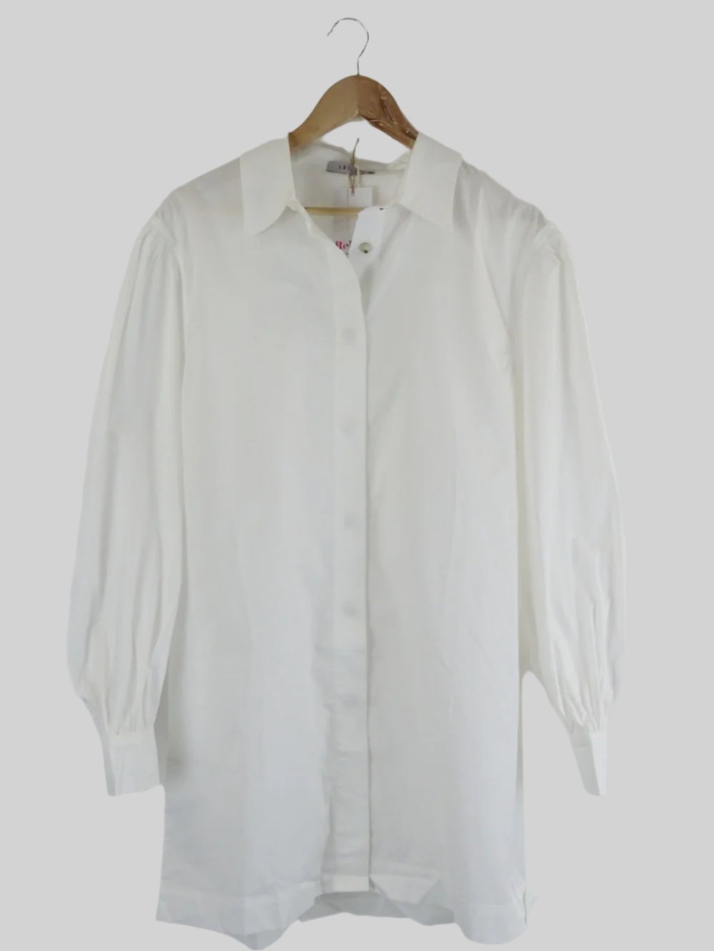 Amelius-'Blythe'-White-Button-Down-Shirt-Dress-M