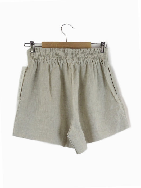 Amelius-'Ada'-Beige-Linen-Shorts-L