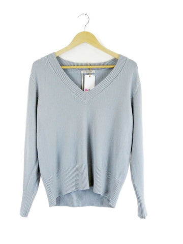 Amelius-'Curzon'-Blue-V-Neck-Jumper-S