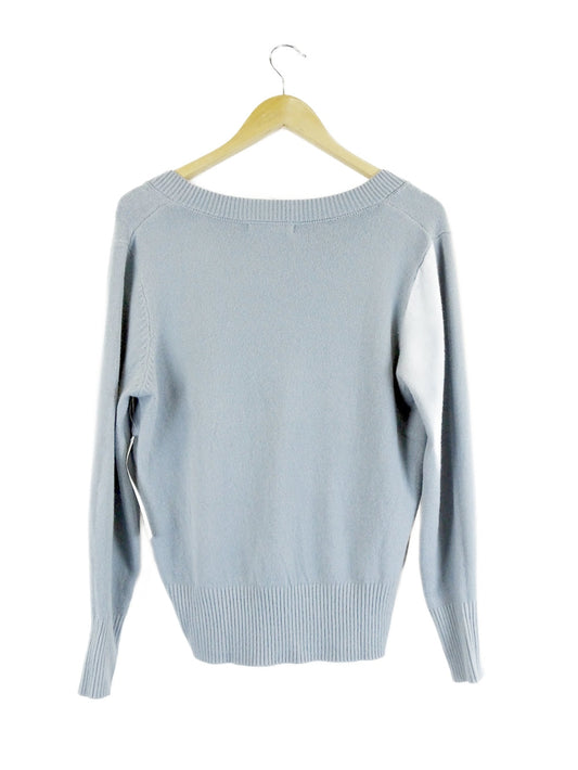 Amelius-'Curzon'-Blue-V-Neck-Jumper-S