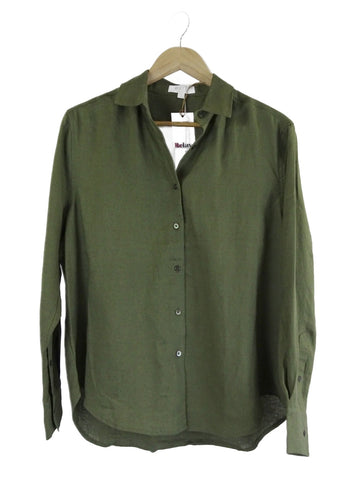 White-by-FTL-'Katie'-Khaki-Green-Linen-Button-Down-Shirt-14