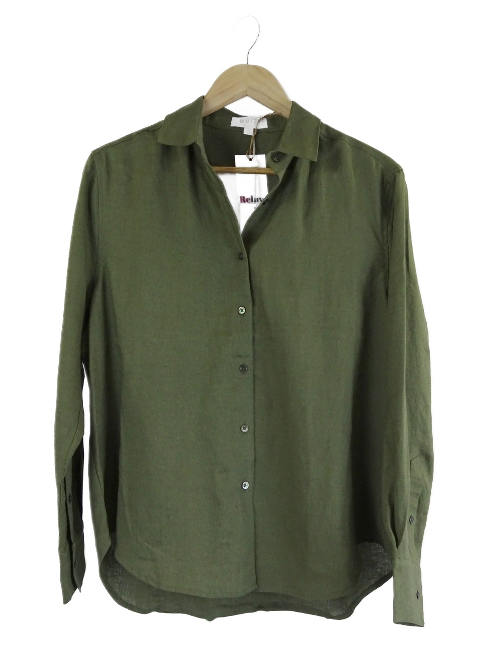 White-by-FTL-'Katie'-Khaki-Green-Linen-Button-Down-Shirt-8