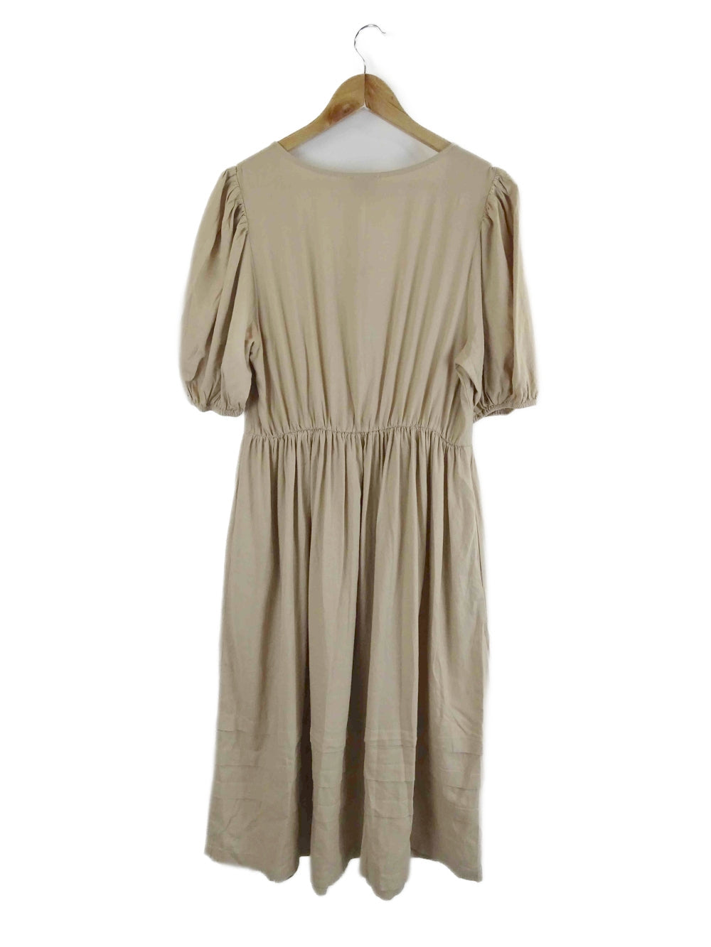 We-Are-The-Others-'The-Puff-Sleeve'-Taupe-Midi-Dress-L