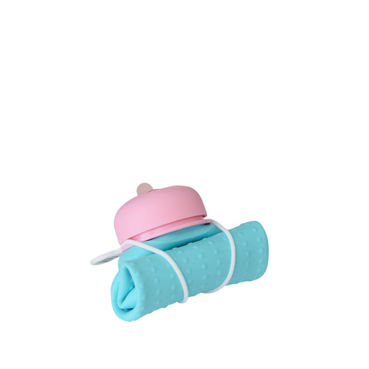 Aquamarine, Pink + White Collapsible Bottle