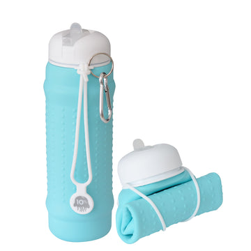 Aquamarine, White + White Collapsible Bottle