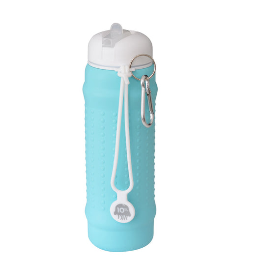 Aquamarine, White + White Collapsible Bottle