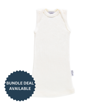 Baby Merino Envelope Neck Singlet | Vanilla