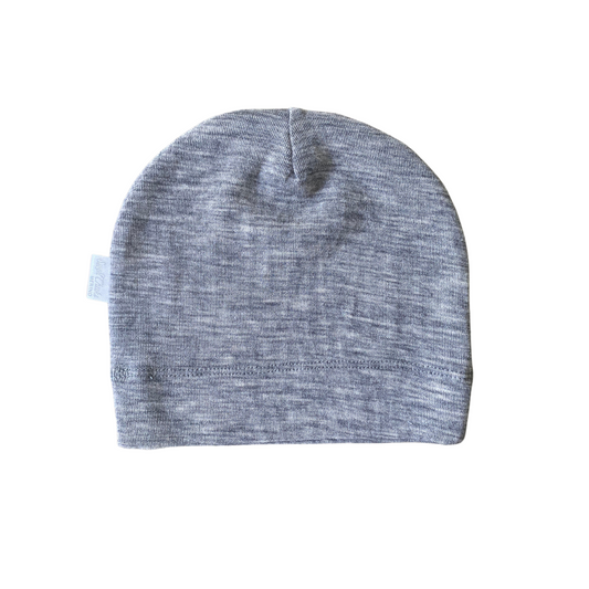 baby merino beanie in grey