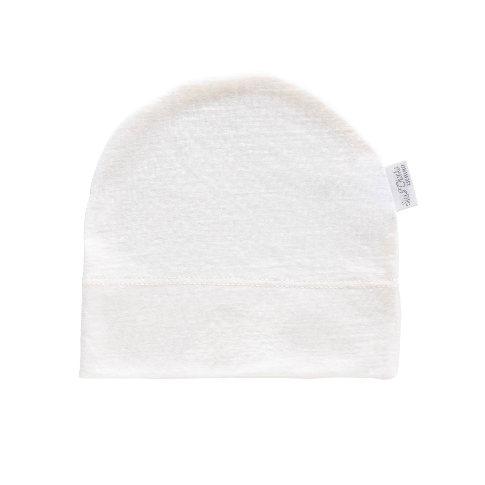 baby merino beanie in white