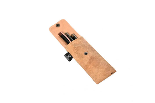 Vegan Leather Pen Holder - Beige