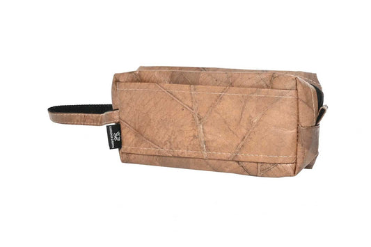 Vegan Leather Toiletries Bag - Beige