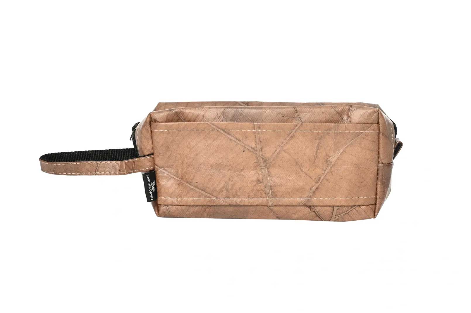 Vegan Leather Toiletries Bag - Beige