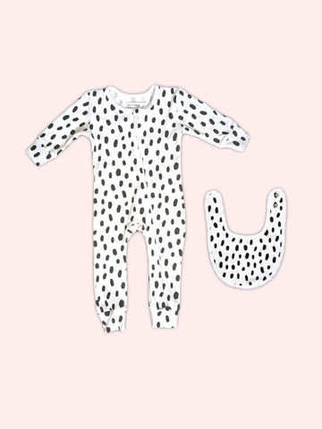 Organic Cotton Full Bodysuit Bundle - Black Cheetah