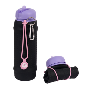 Black, Violet + Pink Lilac Collapsible Bottle