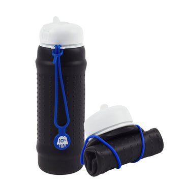 Black, White + Cobalt Collapsible Bottle