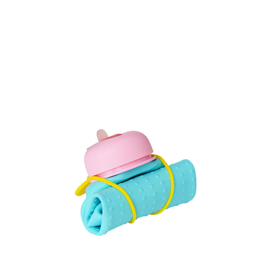 Aquamarine, Pink + Yellow Collapsible Bottle