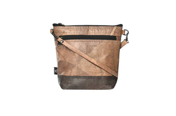 Vegan Leather Cross-Body Bag - Beige