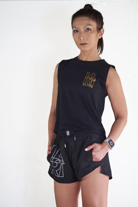 Boost Semi Crop Tank in Black