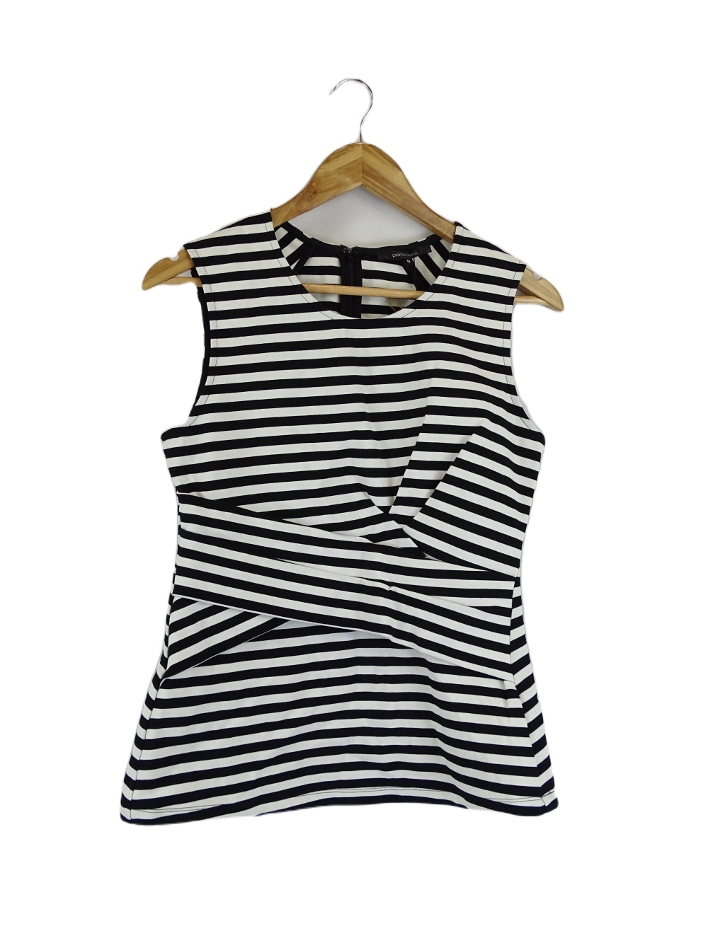 Portmans Striped Top Black And White S