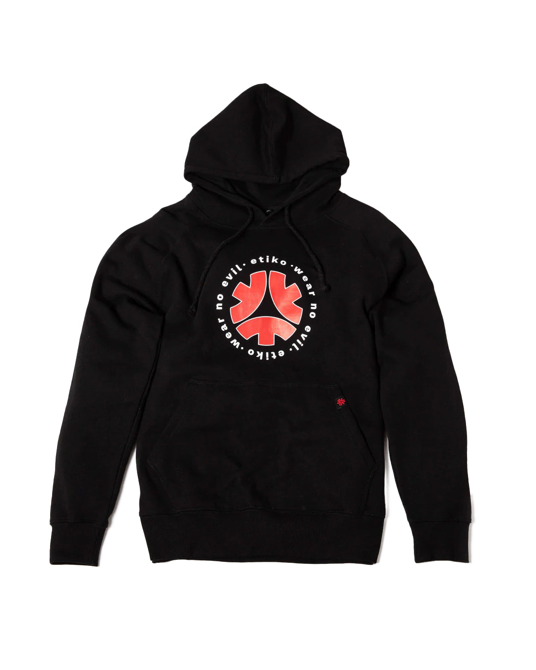 Pullover Hoodie, Wear No Evil, Unisex Black & Red