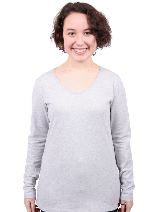 Long Sleeve T-shirt, Womens Grey Marle