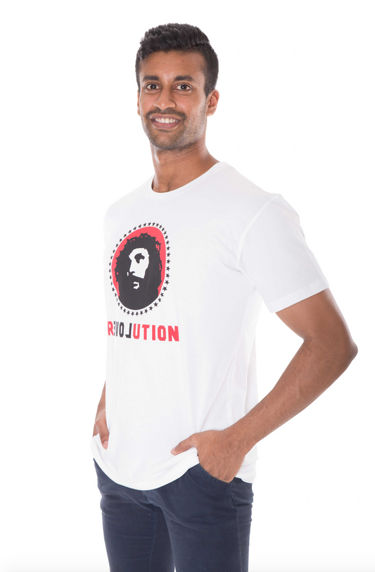 Love Revolution Printed T-shirt, Unisex White