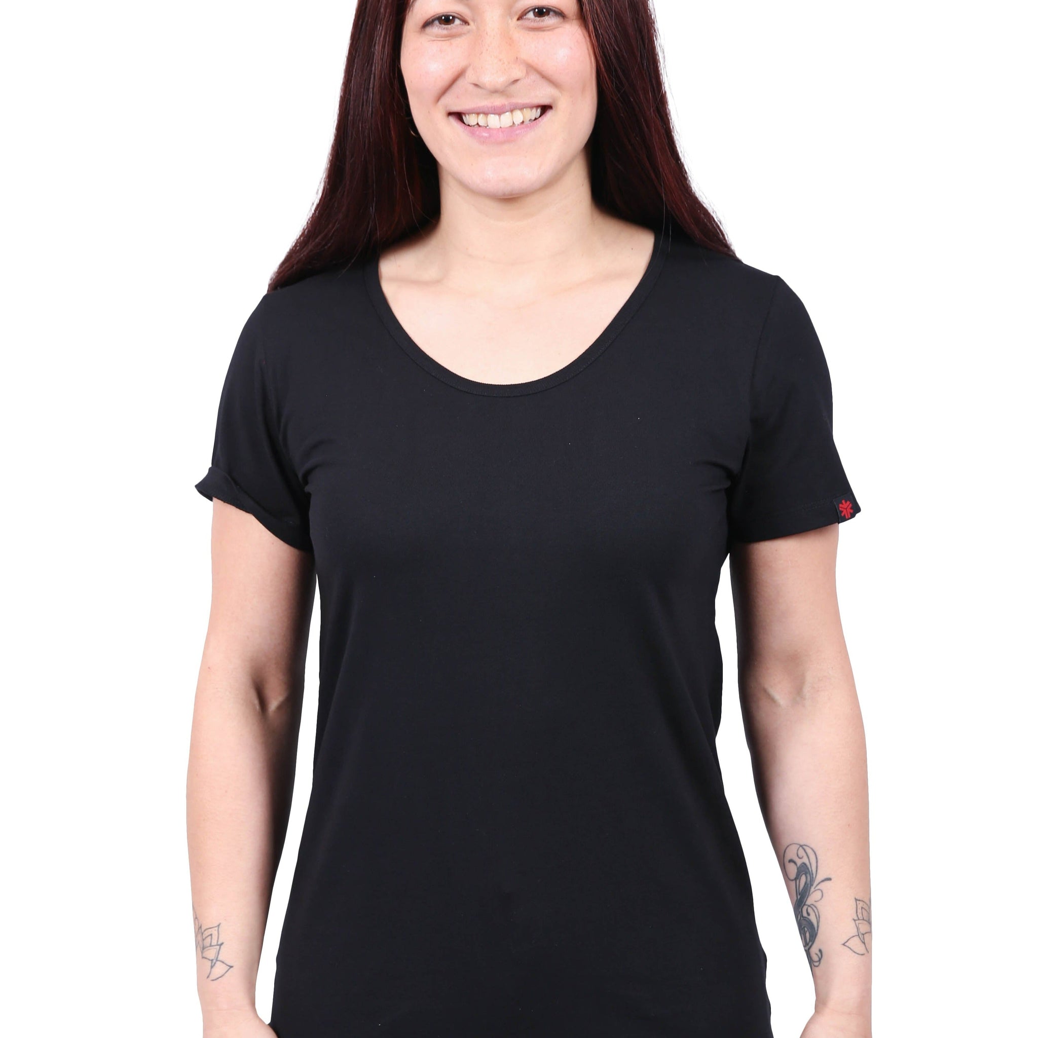 Round Neck T-shirt, Womens Black