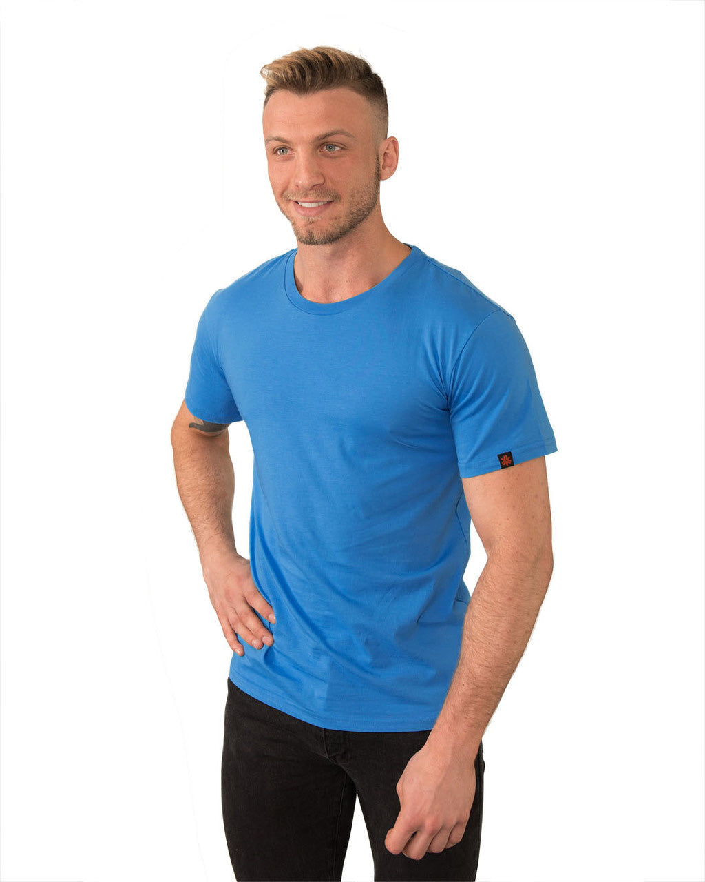 Round Neck T-shirt, Unisex Blue Marle