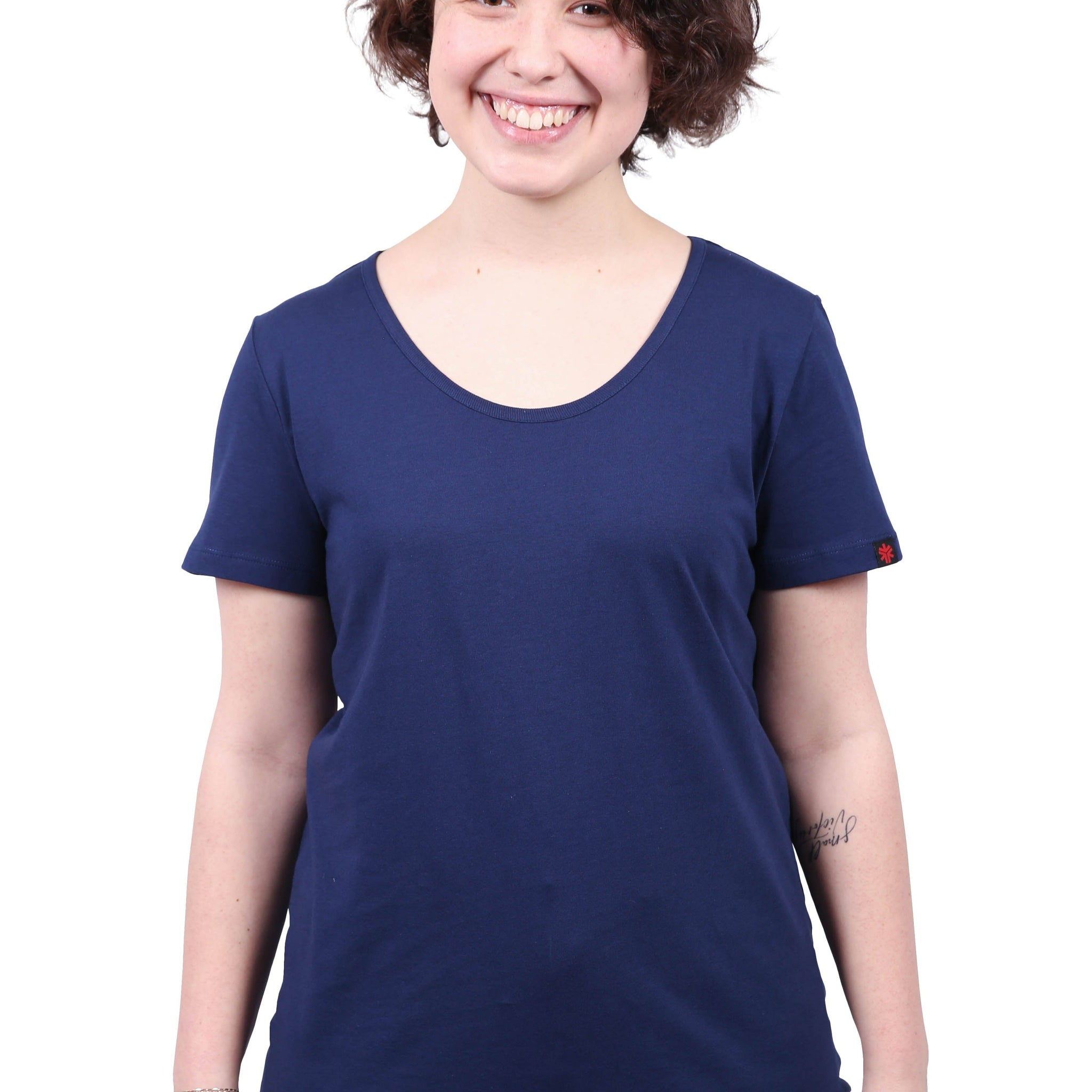 Round Neck T-shirt, Womens Navy